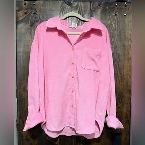 NWOT Bubblegum Pink Large Lightweight Corduroy Shacket
